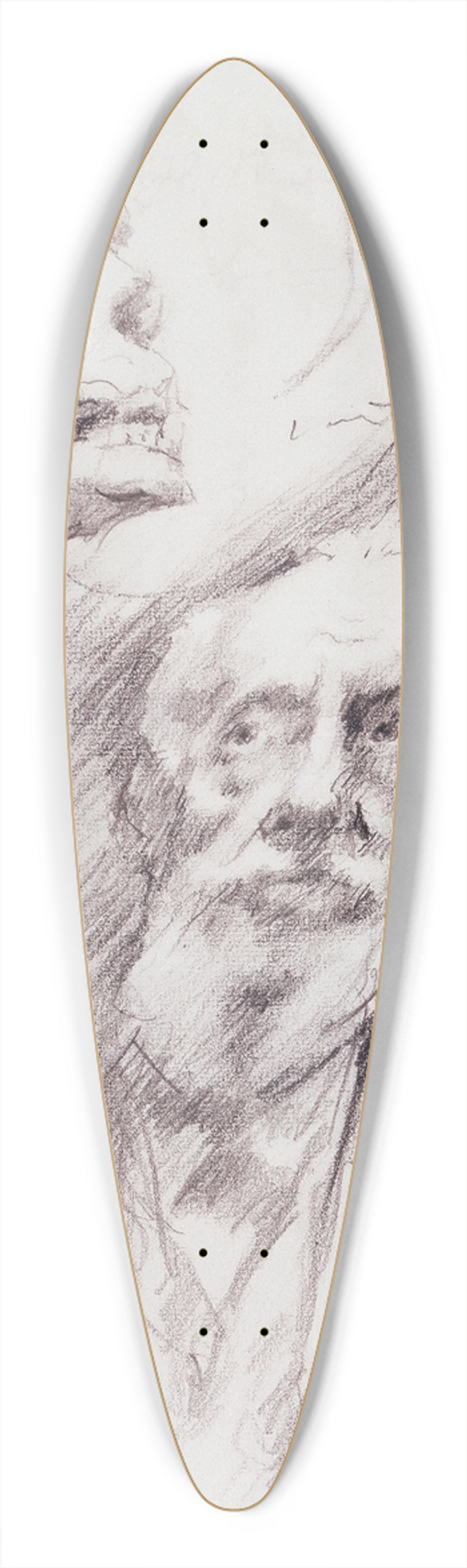 Lovis Corinth - Anatomist with skelleton 39.3 inch art pintail longboard deck