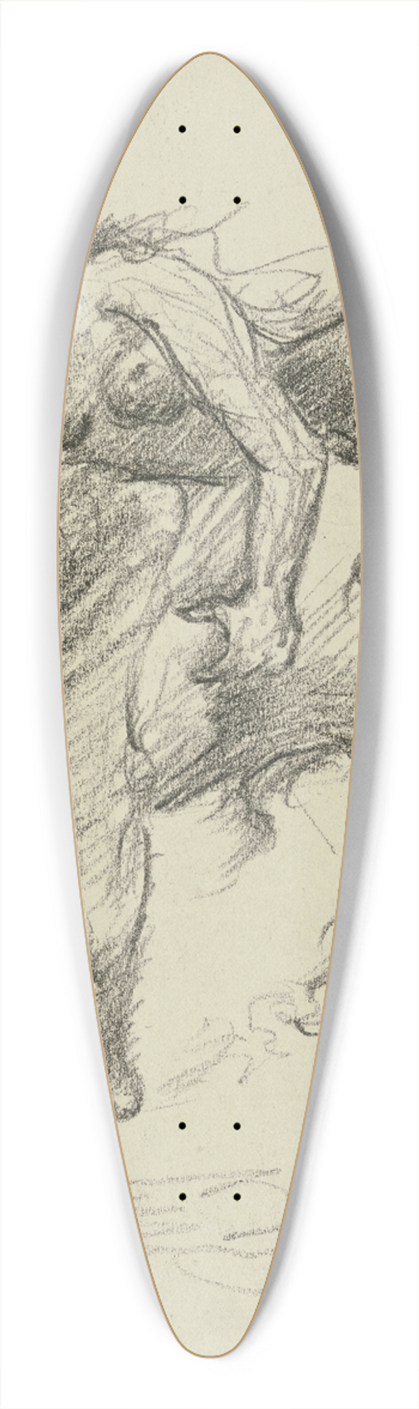Lovis Corinth - Europa on the bull 39.3 inch art pintail longboard deck