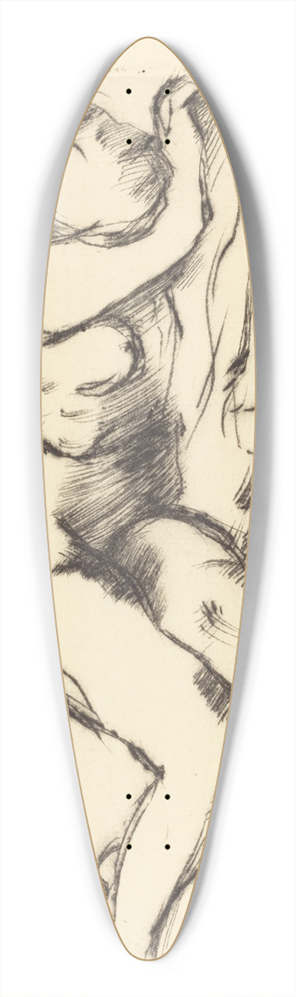 Lovis Corinth - Female Nude (Weiblicher Akt) 39.3 inch art pintail longboard deck
