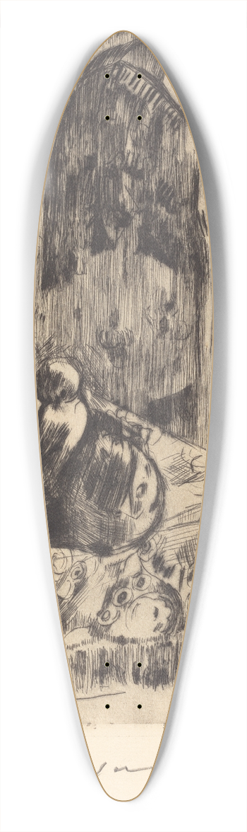 Lovis Corinth - Interior with Floor Lamp (Interieur mit Stehlampe) 39.3 inch art pintail longboard deck