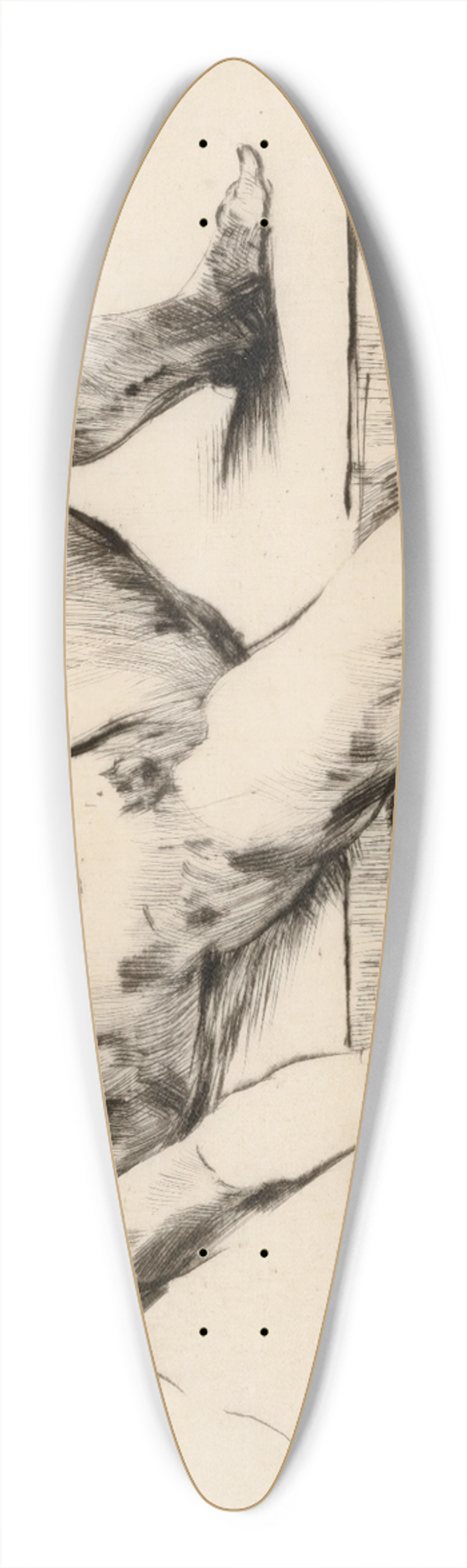 Lovis Corinth - Liegender weiblicher Akt III 39.3 inch art pintail longboard deck