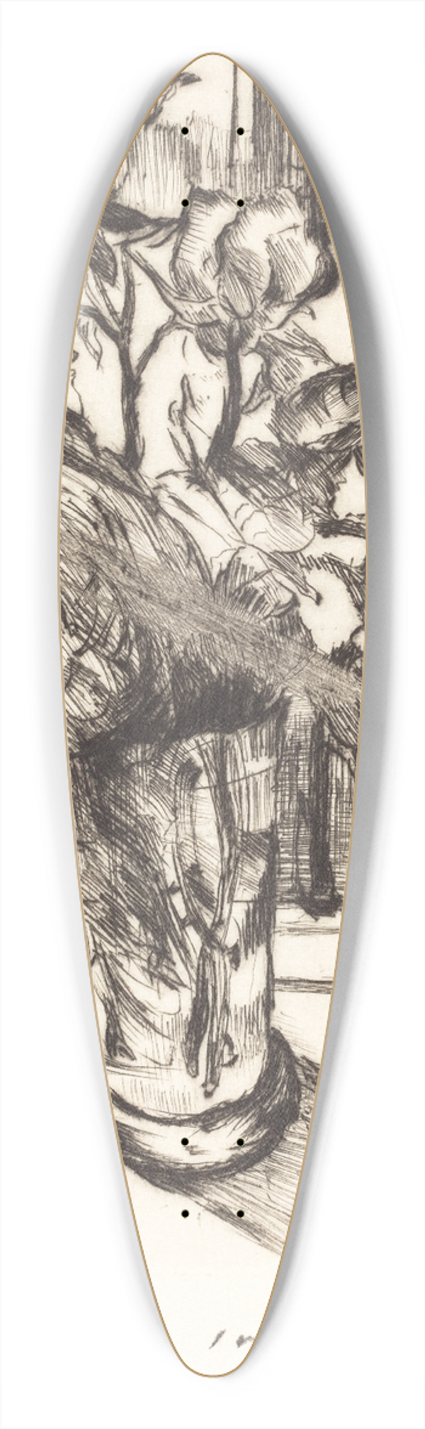 Lovis Corinth - Roses in a Glass of Water (Rosen in einem Wasserglas) 39.3 inch art pintail longboard deck