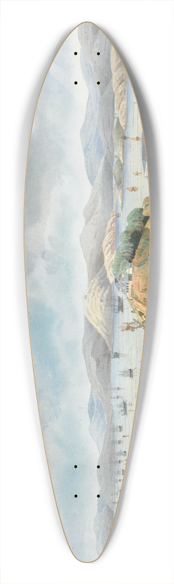Lt. Humphrey John Julian - Hong Kong Harbor 39.3 inch art pintail longboard deck