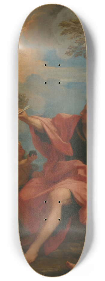 Circle of Carlo Maratti - Saint John the Evangelist on Patmos 8.25 inch art skate deck