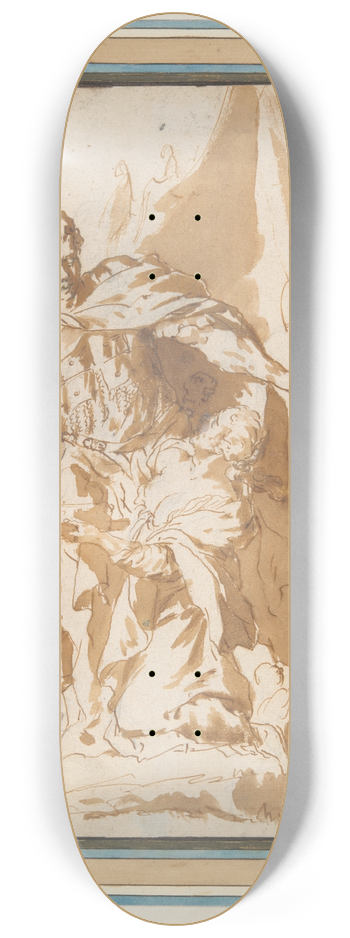 Circle of Charles Le Brun - The Continence of Scipio 8.25 inch art skate deck