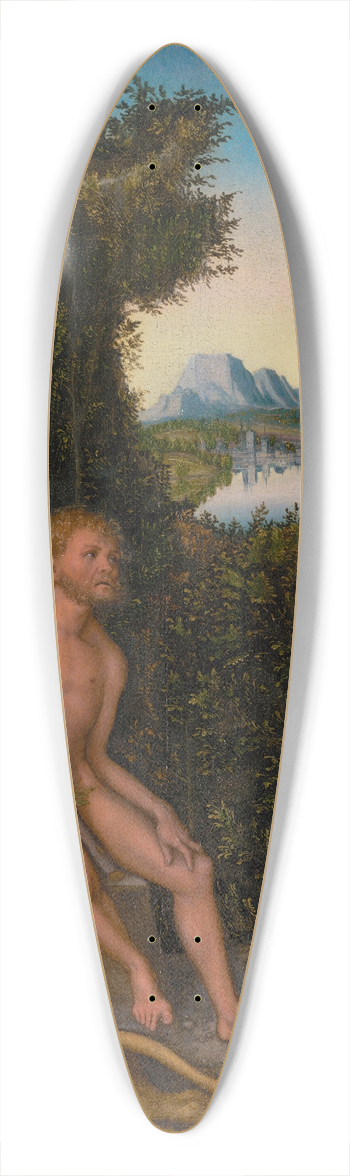 Lucas Cranach the Elder - A Faun and His Family with a Slain Lion 39.3 inch art pintail longboard deck
