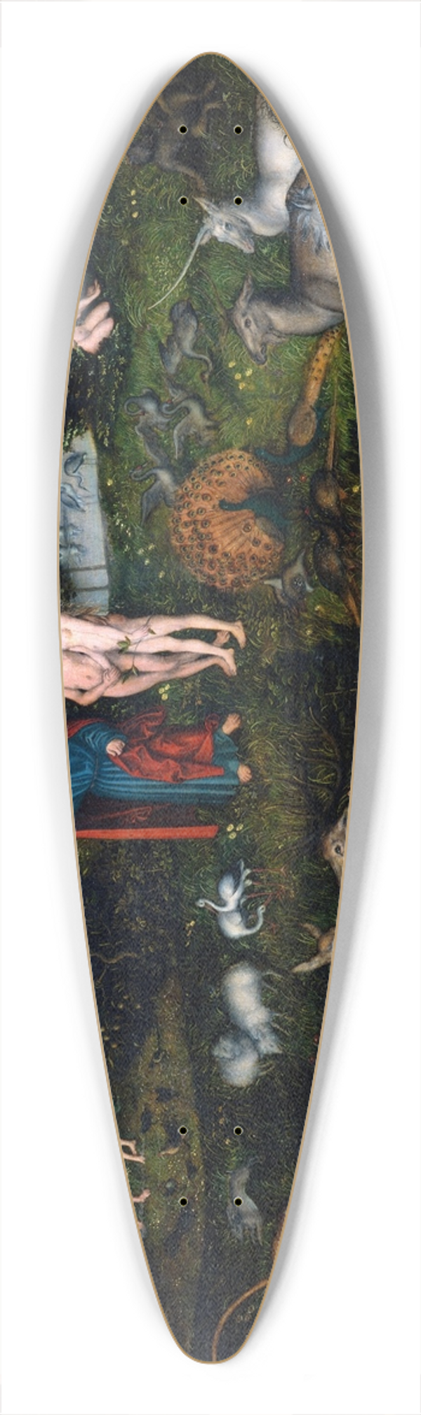 Lucas Cranach the Elder - The Garden of Eden 39.3 inch art pintail longboard deck