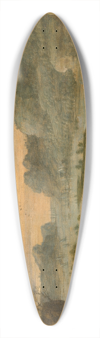 Lucas van Uden - Landscape with a Sunset 39.3 inch art pintail longboard deck