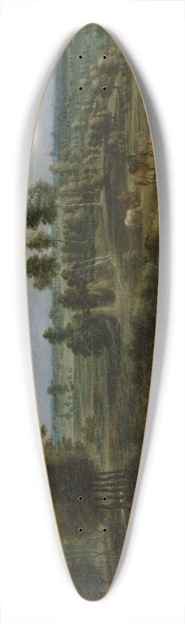 Lucas van Uden - Landscape with Pastures and Clusters of Trees 39.3 inch art pintail longboard deck