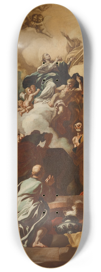 Circle of Francesco Solimena - The Assumption of the Virgin 8.25 inch art skate deck