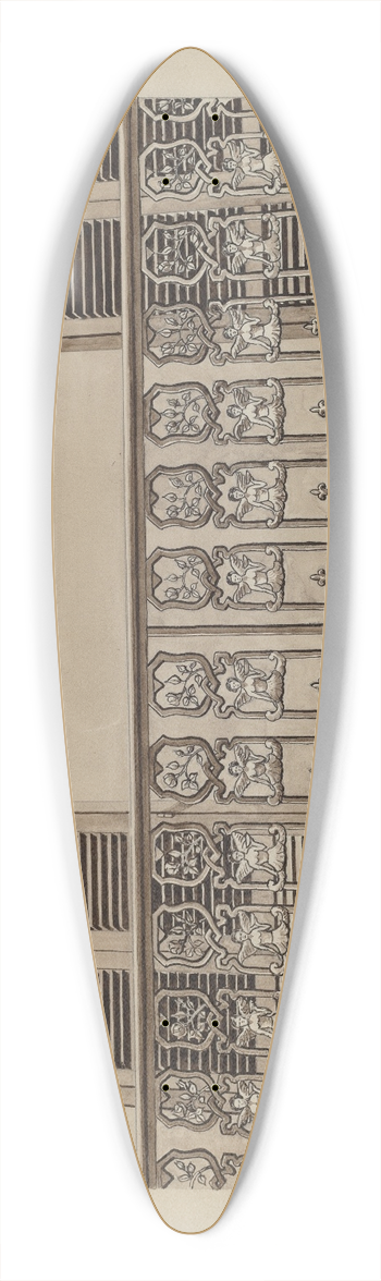 Lucien Verbeke - Cast Iron Balcony Rail 39.3 inch art pintail longboard deck