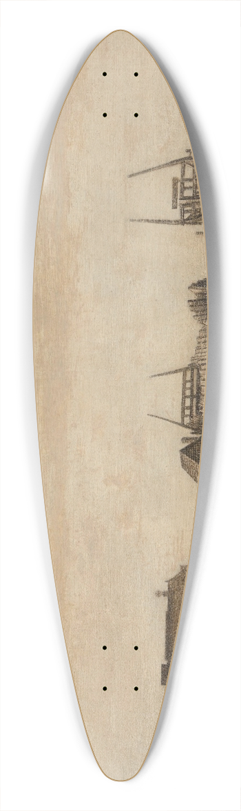 Ludolf Bakhuysen - The Shipyard of the Amsterdam Admiralty 39.3 inch art pintail longboard deck
