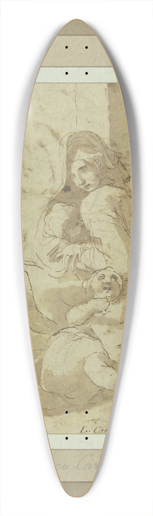 Ludovico Carracci - Caritas 39.3 inch art pintail longboard deck