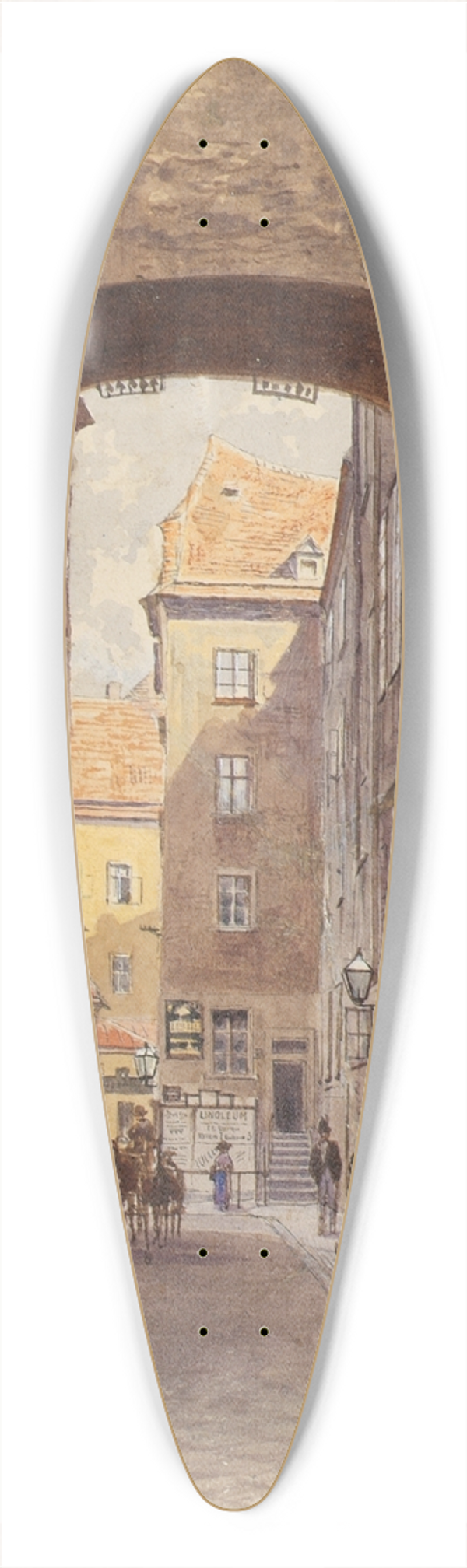 Ludwig Hans Fischer - Die Bckerstrae in Wien 39.3 inch art pintail longboard deck