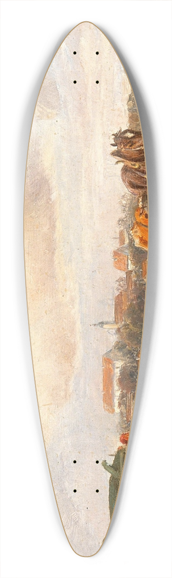 Ludwig Mller-Cornelius - Resting on the Roadside before a Village 39.3 inch art pintail longboard deck