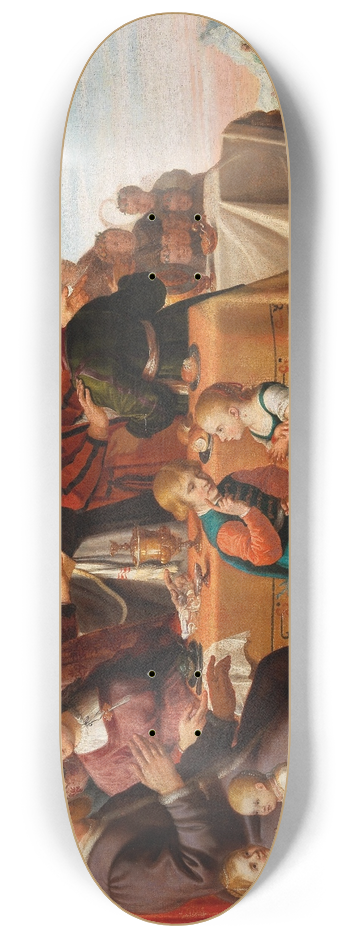 Circle of Jacob Gerritsz. Cuyp - A Family In An Encampment 8.25 inch art skate deck