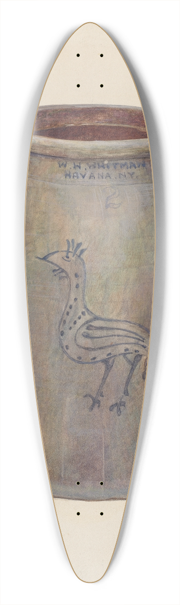 Luella Schroeder - Gray Stoneware Crock 39.3 inch art pintail longboard deck