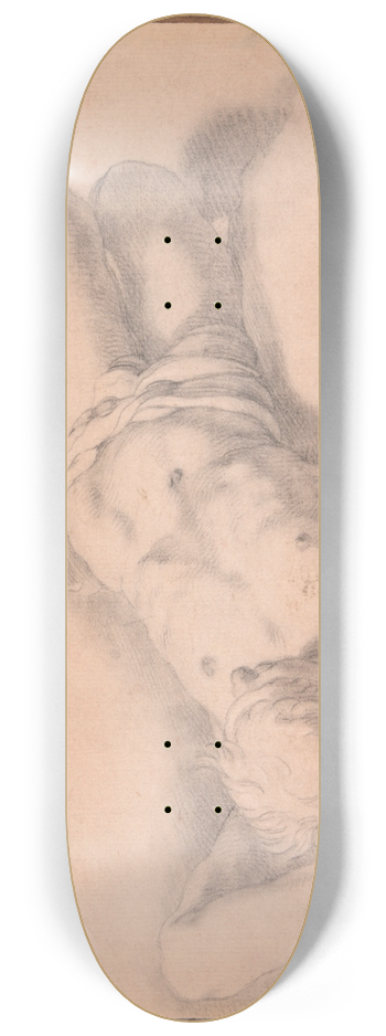 Abraham Bloemaert - Study of a Nude Man 8.25 inch art skate deck