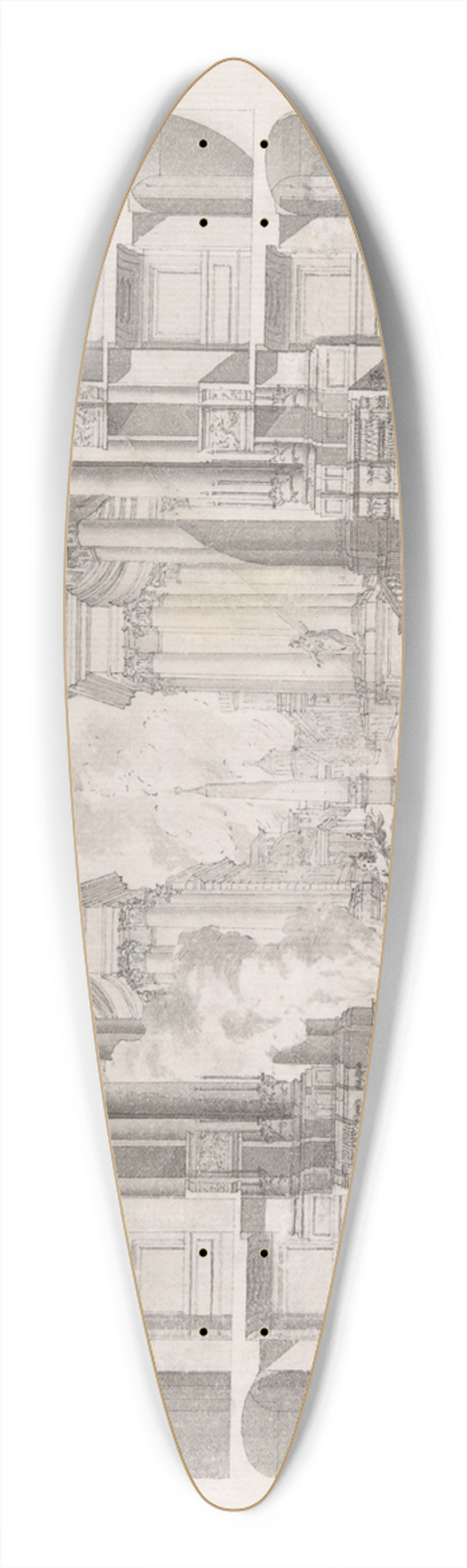 Luigi Vanvitelli - Transverse Section of the Small Theater at the Palace of Caserta, with a View of a Stage Design 39.3 inch art pintail longboard deck