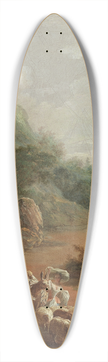 Luis Paret y Alczar - Scene with Villagers (fragment) 39.3 inch art pintail longboard deck