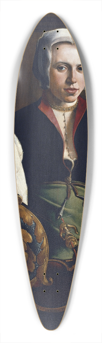 Maarten Van Heemskerck - Portrait Of A Lady Spinning 39.3 inch art pintail longboard deck