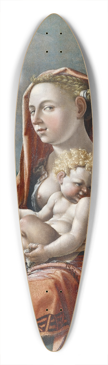 Maarten Van Heemskerck - Virgin With Child In Front Of A Landscape 39.3 inch art pintail longboard deck
