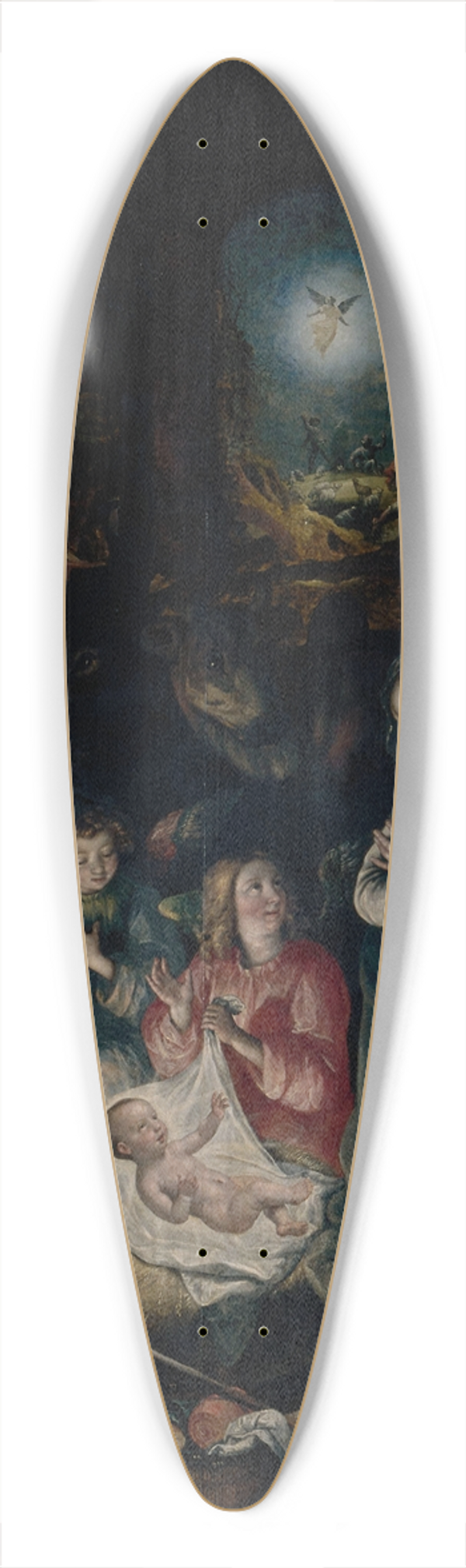 Maerten De Vos - The Nativity 39.3 inch art pintail longboard deck
