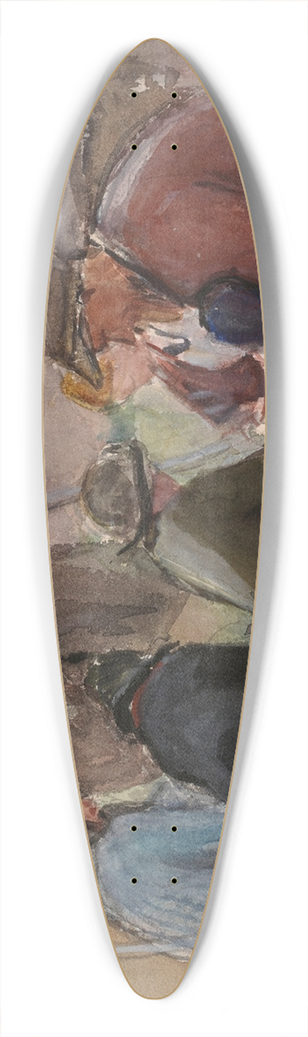Magnus Enckell - Fisherfolk by the Sea 39.3 inch art pintail longboard deck