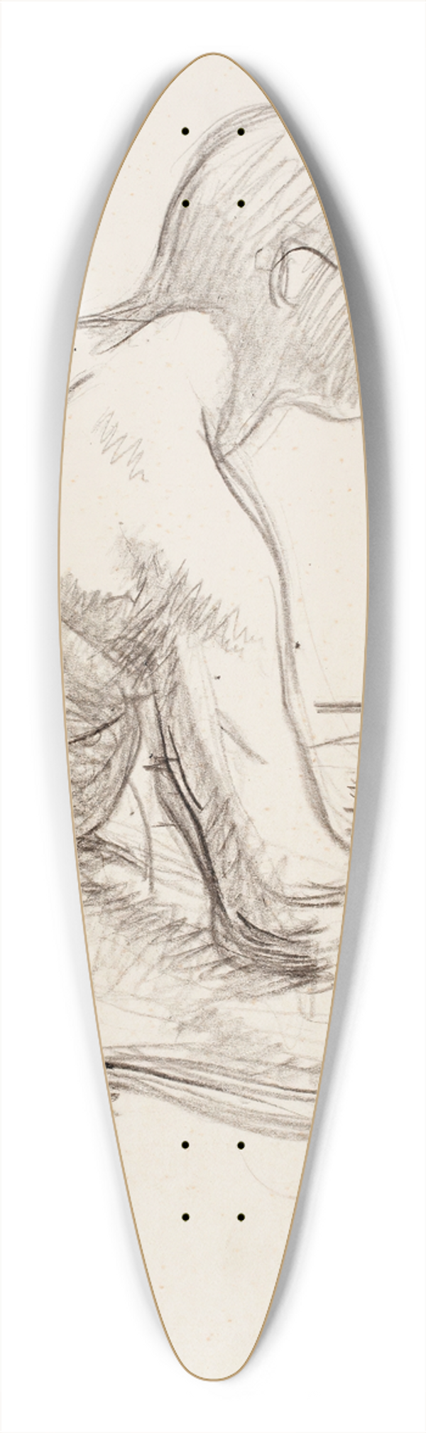 Magnus Enckell - Istuva alaston mies 39.3 inch art pintail longboard deck