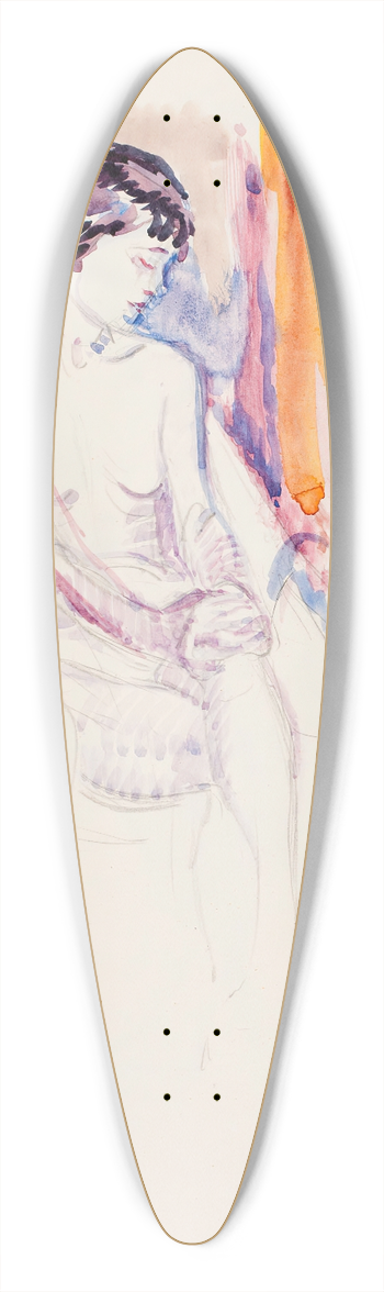 Magnus Enckell - Istuva malli, luonnos 39.3 inch art pintail longboard deck