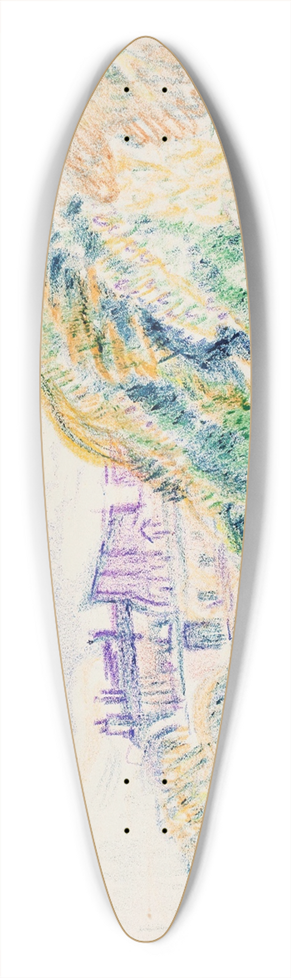 Magnus Enckell - Kaupunkikuva, puistoa, ajureita 39.3 inch art pintail longboard deck