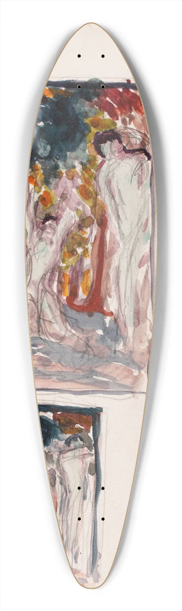 Magnus Enckell - Luonnoksia maalaukseen Haavoittunut nymfi 39.3 inch art pintail longboard deck