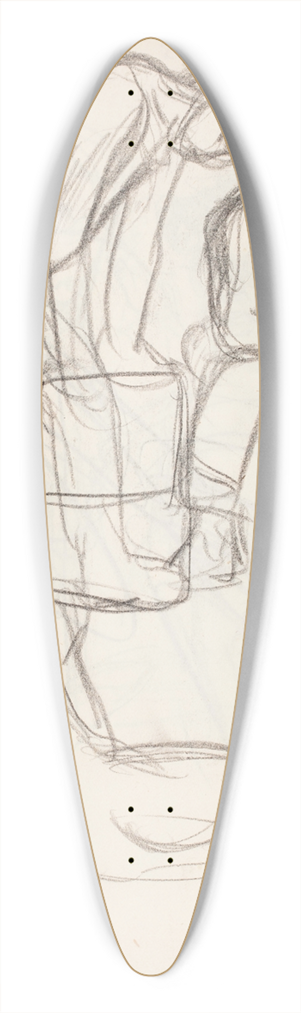 Magnus Enckell - Miehi eri asennoissa, luonnos 39.3 inch art pintail longboard deck