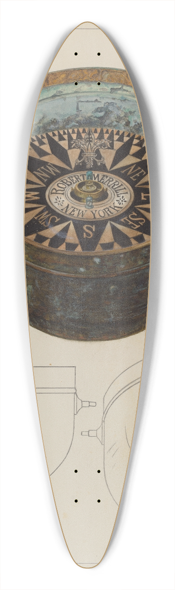 Magnus S. Fossum - Ships Compass 39.3 inch art pintail longboard deck