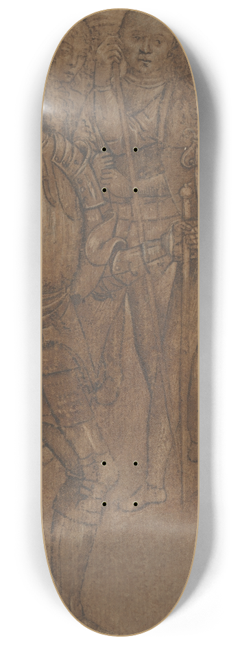 Circle of Perugino - Group of Warriors Standing 8.25 inch art skate deck