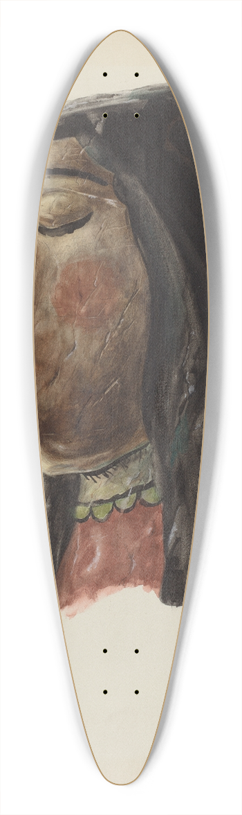 Majel G. Claflin - Head of Guadalupe 39.3 inch art pintail longboard deck