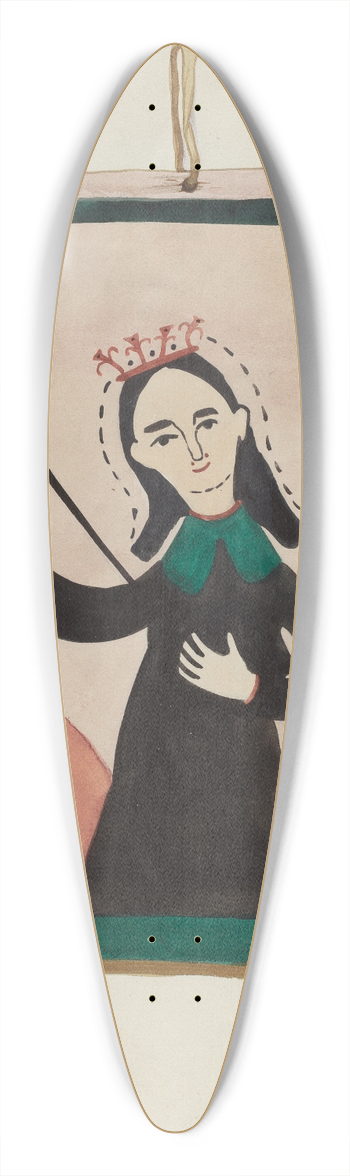 Majel G. Claflin - Retablo (Virgin) 39.3 inch art pintail longboard deck