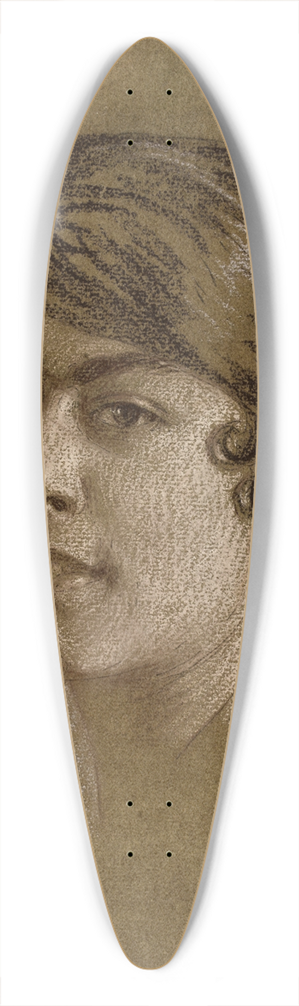 Marcel Baschet - Tte de jeune femme 39.3 inch art pintail longboard deck