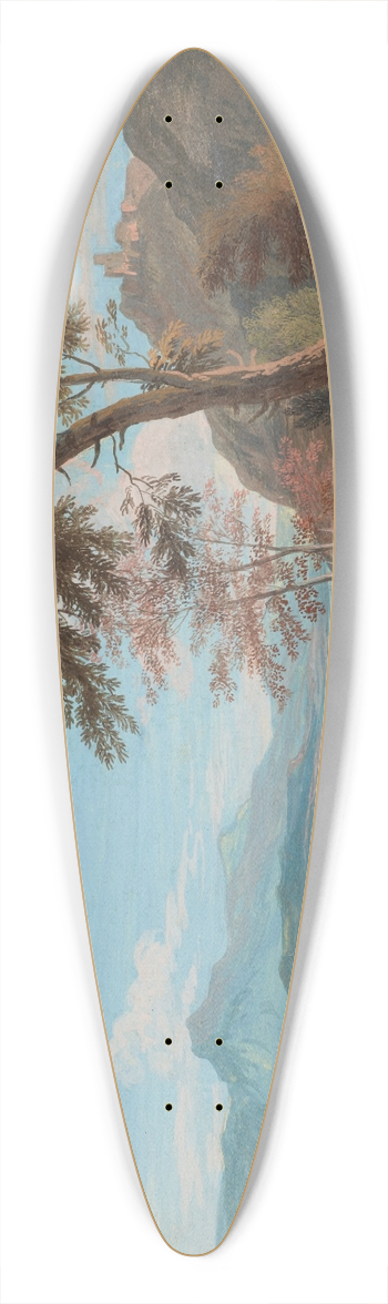 Marco Ricci - Farmers and cattle by a river 39.3 inch art pintail longboard deck