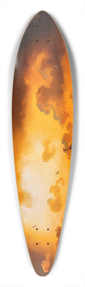 Marcus Larson - Sunset at Sea 39.3 inch art pintail longboard deck