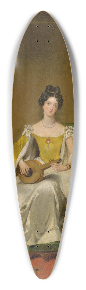 Margaret Sarah Carpenter - An Elegant Interior, With A Young Lady Holding A Small Guitar 39.3 inch art pintail longboard deck