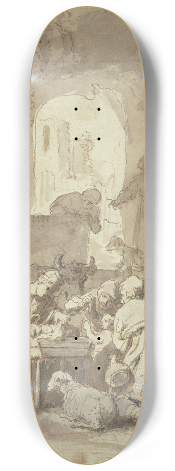 Claes Cornelisz. Moeyaert - Adoration of the shepherds 8.25 inch art skate deck