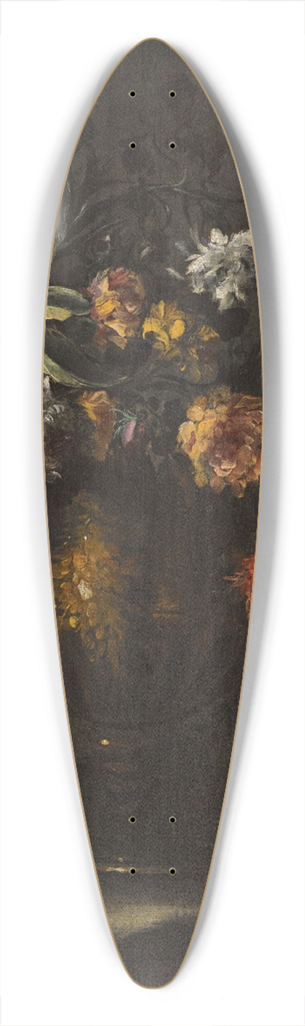 Margherita Caffi - A Still Life Of Roses, Tulips And Other Flowers In A Bronze Vase On A Stone Ledge 39.3 inch art pintail longboard deck