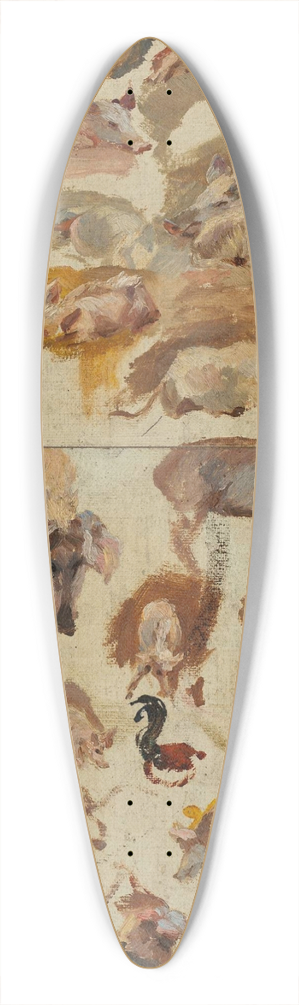 Maria Klass-Kazanowska - Studies of pigs 39.3 inch art pintail longboard deck