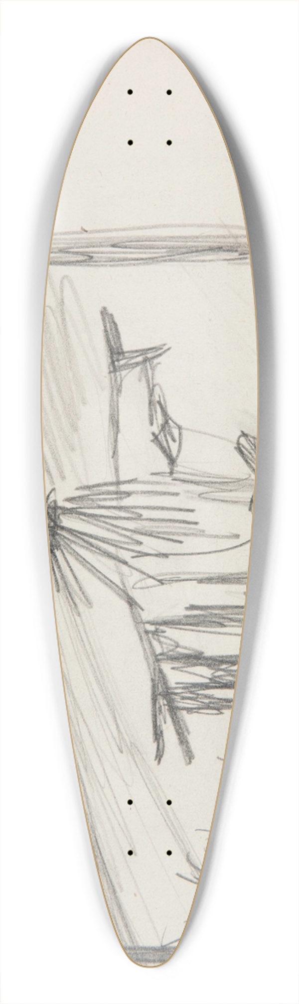 Marian Kopf - Strach  szkic do obrazu. 39.3 inch art pintail longboard deck