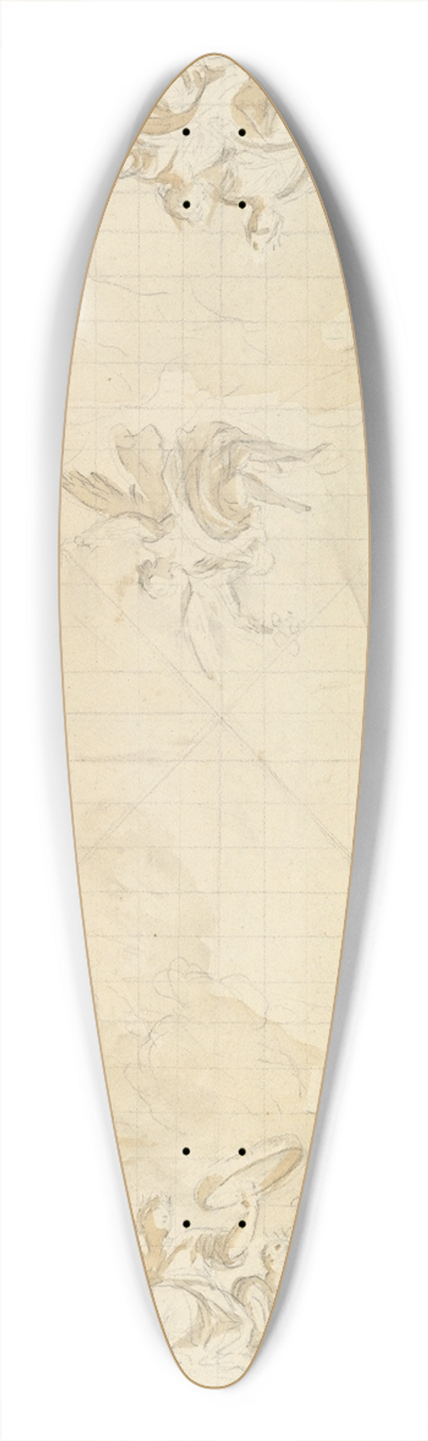 Mariano Salvador Maella - Design for a Ceiling 39.3 inch art pintail longboard deck