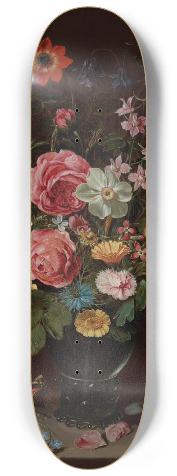 Clara Peeters - A Bouquet of Flowers 8.25 inch art skate deck