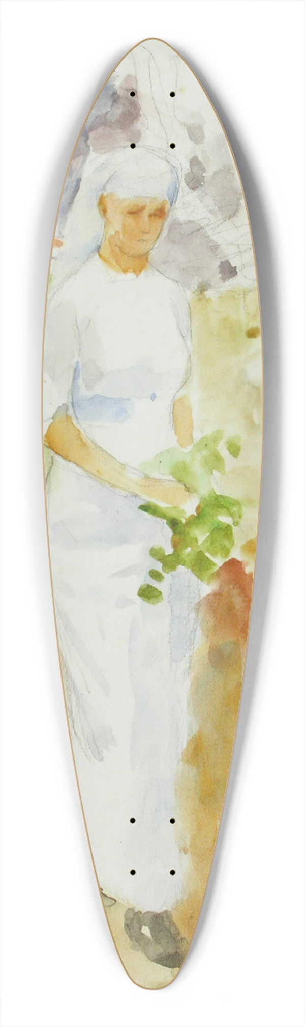 Maria Wiik - Woman in the garden 39.3 inch art pintail longboard deck