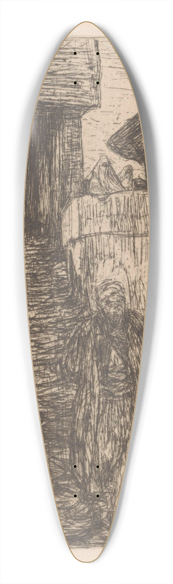Marius Bauer - Binnenplaats in Scutari 39.3 inch art pintail longboard deck