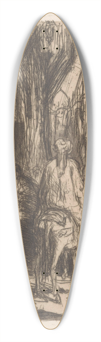 Marius Bauer - Man op ezel in Smyrna 39.3 inch art pintail longboard deck